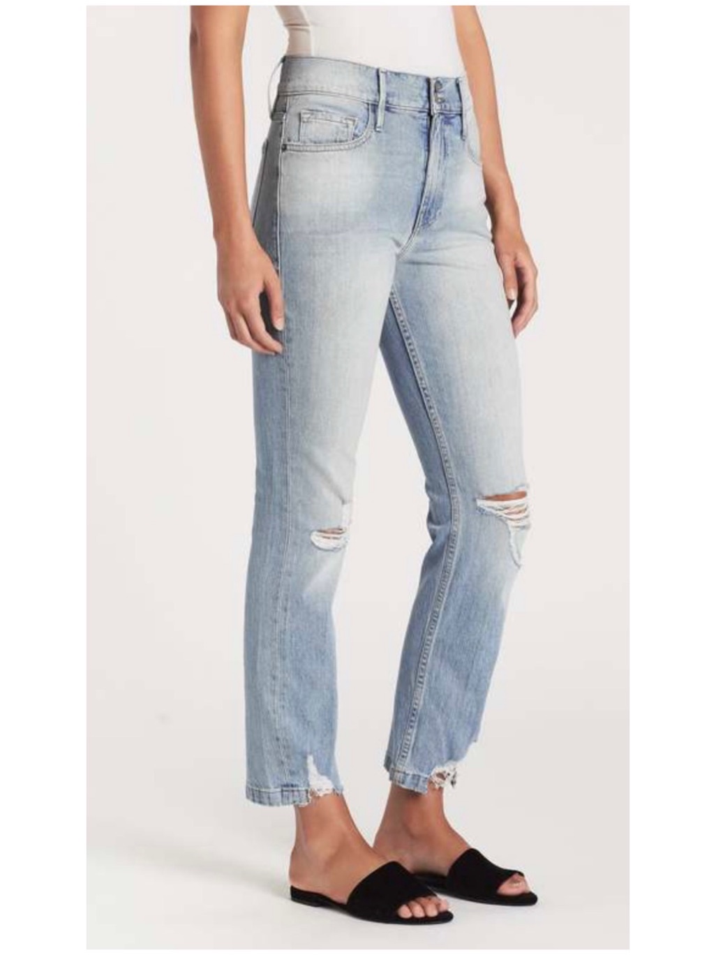 Frame Women’s 29 Heritage High Rise Light Wash Jeans Le Sylvie Slender Straight